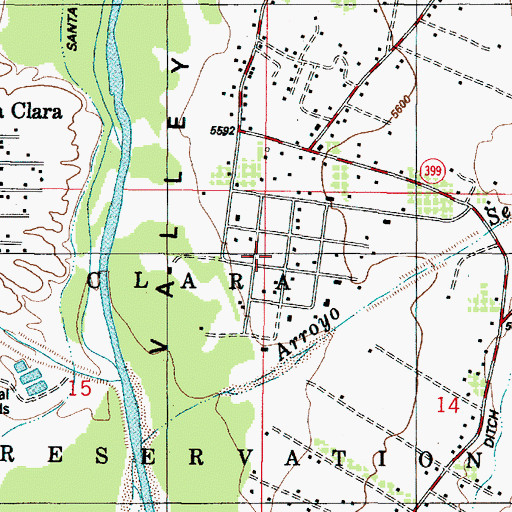 Topographic Map of La Mesilla - San Pedro Volunteer Fire Department Main Station, NM