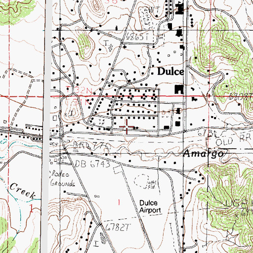 Topographic Map of Dulce Fire Department, NM