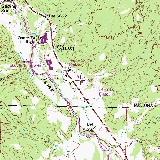 Topographic Map of Jemez Emergency Medical Services, NM