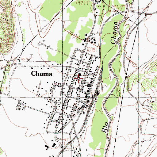 Topographic Map of Chama Volunteer Fire Department, NM