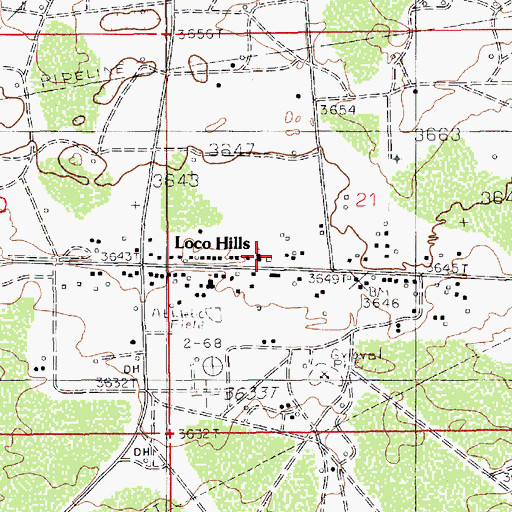 Topographic Map of Loco Hills Volunteer Fire Department, NM
