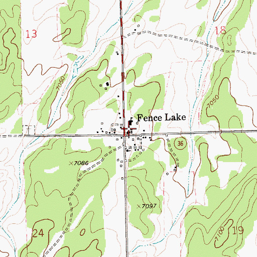 Topographic Map of Fence Lake Volunteer Fire Department, NM