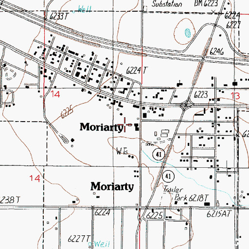 Topographic Map of Moriarty Fire Department Main Station, NM