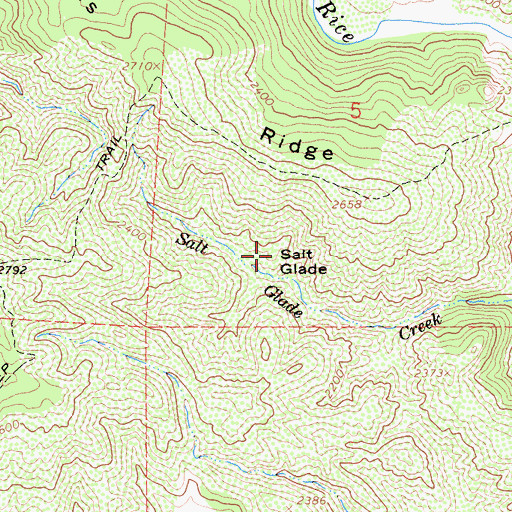 Topographic Map of Salt Glade, CA