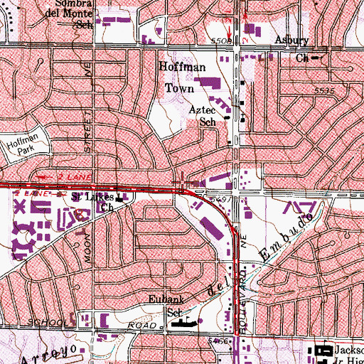 Topographic Map of Albuquerque Fire Department Station 9, NM