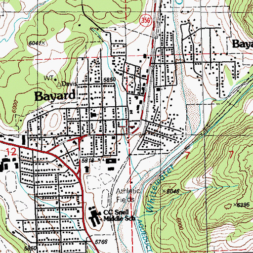 Topographic Map of Bayard Fire Department, NM