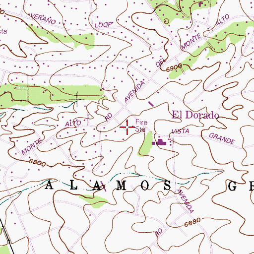 Topographic Map of Santa Fe County Volunteer Fire El Dorado District Station 1, NM