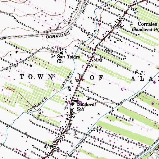 Topographic Map of Corrales Fire Department, NM