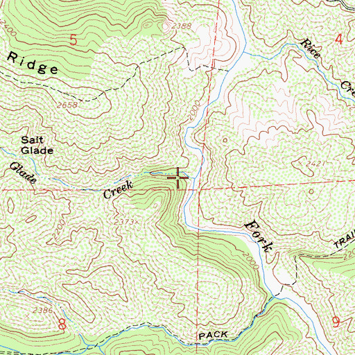 Topographic Map of Salt Glade Creek, CA