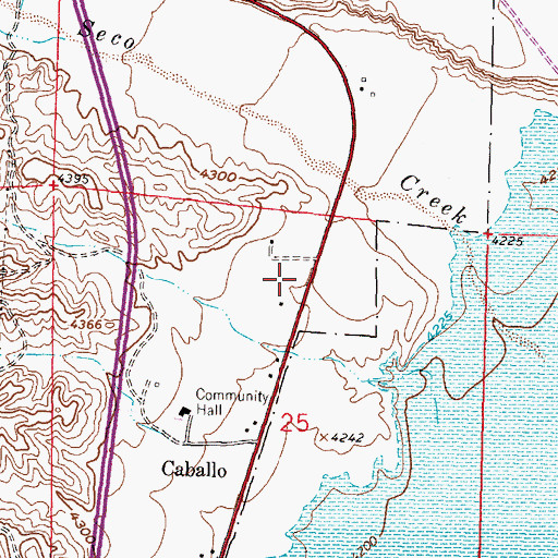 Topographic Map of Caballo Fire Rescue, NM