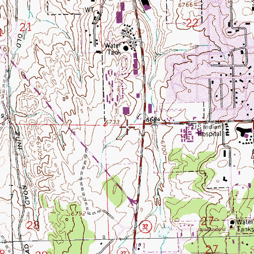 Topographic Map of Gallup Fire Department Station 1 Headquarters, NM