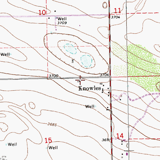 Topographic Map of Knowles Fire Department, NM