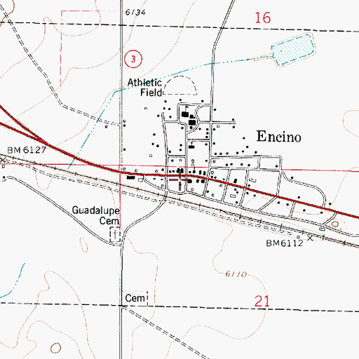 Topographic Map of Encino Fire and Rescue, NM