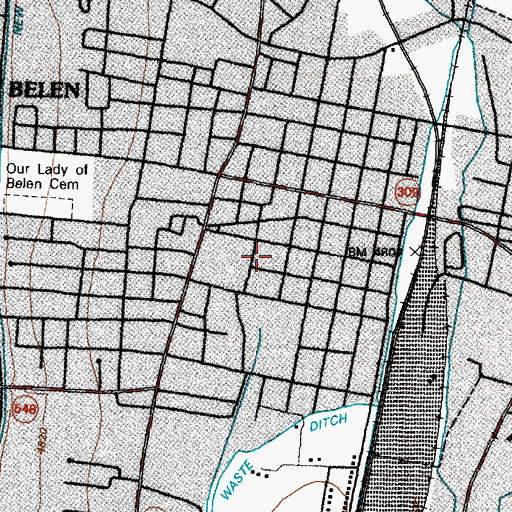 Topographic Map of Belen Fire Department Main Station, NM