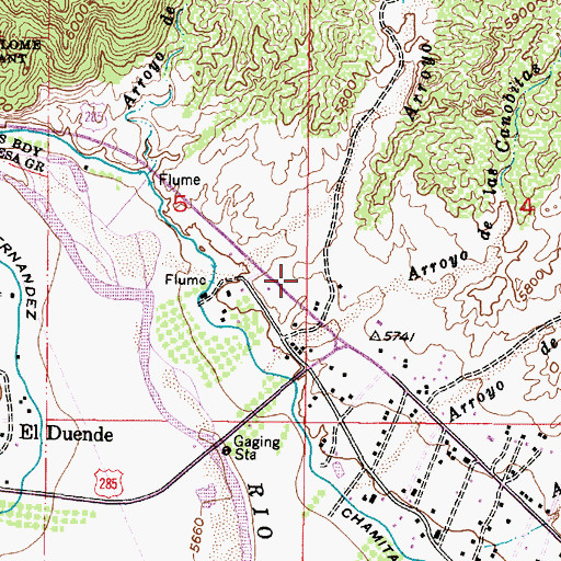 Topographic Map of Chamita Fire Department, NM