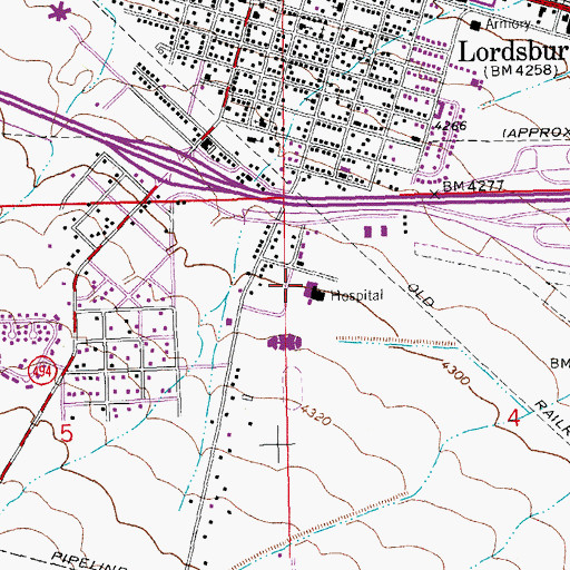 Topographic Map of Hidalgo County Fire Department District 1, NM