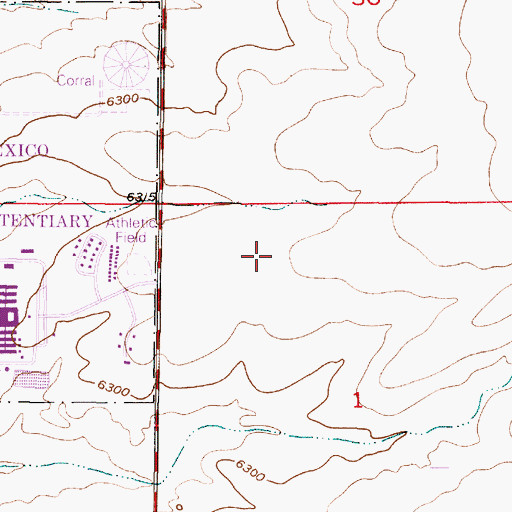 Topographic Map of Santa Fe County Volunteer Fire Administration, NM