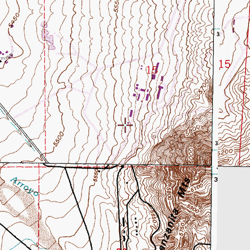 Topographic Map of Kirtland Air Force Base Department of Defense Fire Department Station 3, NM
