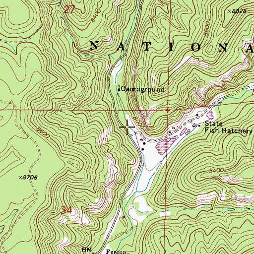 Topographic Map of La Cueva Fire District Seven Springs, NM