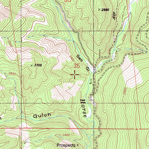 Topographic Map of Salt Gulch, CA