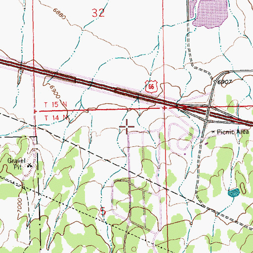 Topographic Map of Whispering Cedars Volunteer Fire Department, NM