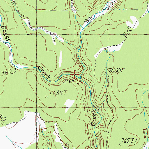 Topographic Map of Boggy Creek, AZ