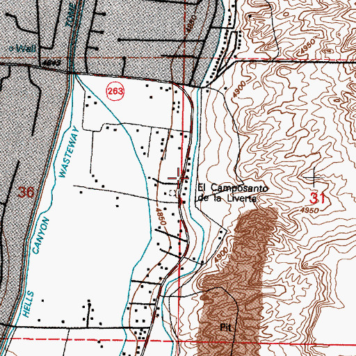 Topographic Map of Valencia El Cerro Fire Department, NM