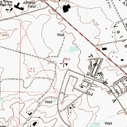 Topographic Map of Santa Teresa Volunteer Fire Department, NM