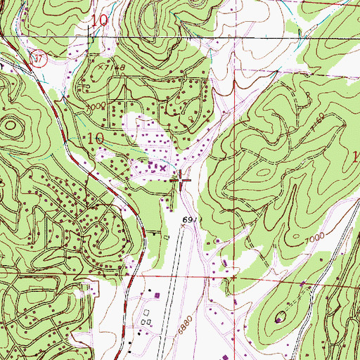 Topographic Map of Ruidoso Fire Department Station 2, NM
