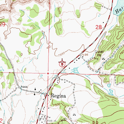 Topographic Map of Regina Volunteer Fire Department, NM