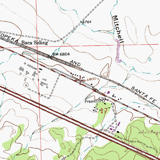 Topographic Map of Prewitt Volunteer Fire Department, NM