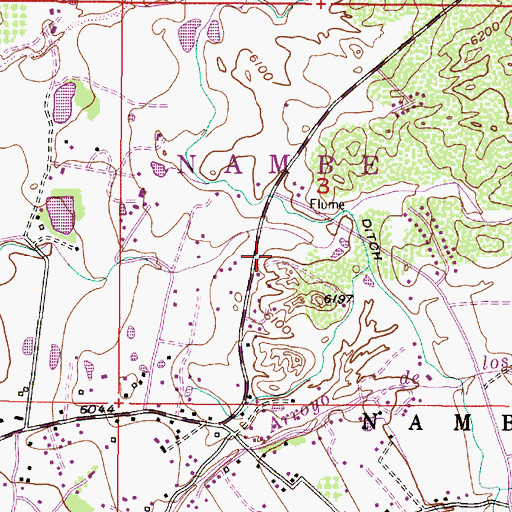 Topographic Map of Santa Fe County Volunteer Fire Department Pojoaque District Station 2, NM