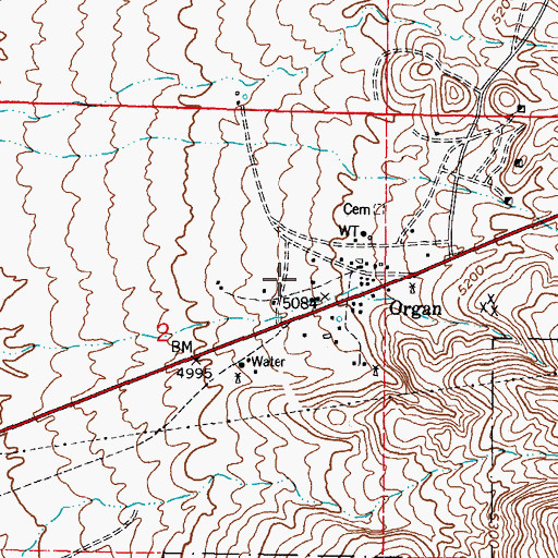 Topographic Map of Organ Volunteer Fire Department Station 1, NM