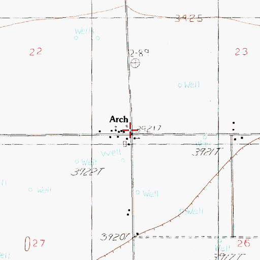 Topographic Map of Arch Volunteer Fire Department, NM
