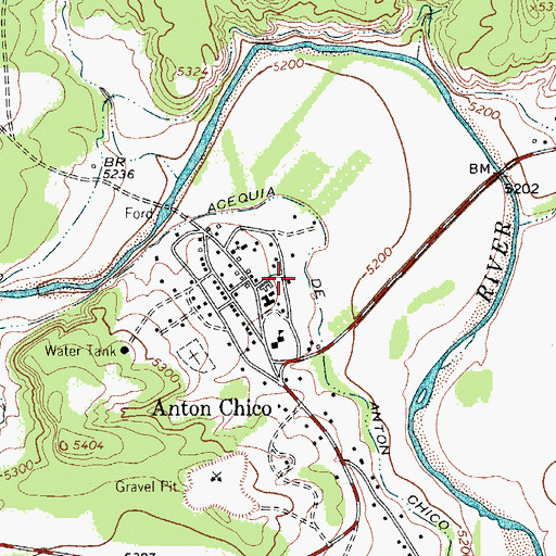 Topographic Map of Anton Chico Volunteer Fire Department and Rescue, NM