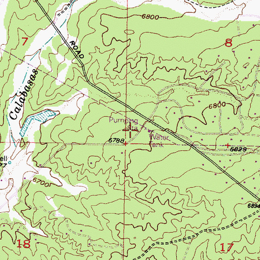 Topographic Map of Santa Fe County Volunteer Fire Agua Fria District Station 2, NM