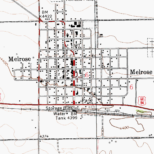 Topographic Map of Melrose Volunteer Fire Department, NM