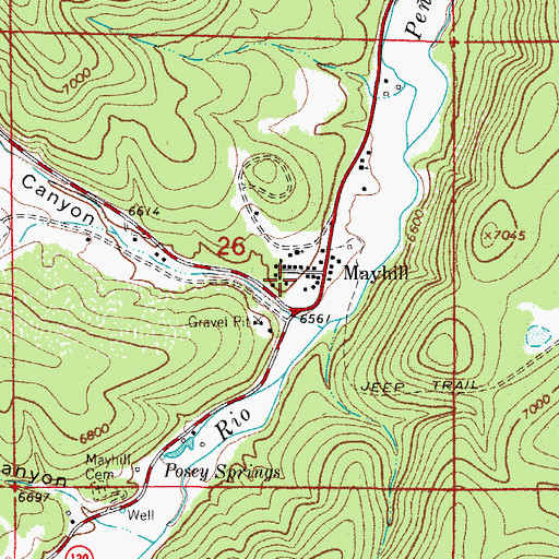 Topographic Map of Mayhill Volunteer Fire Department Headquarters, NM