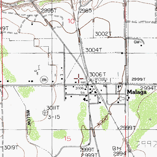 Topographic Map of Malaga Volunteer Fire and Rescue, NM
