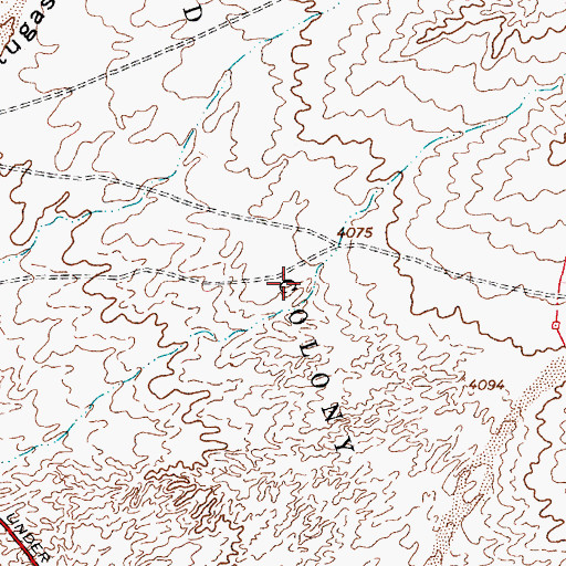 Topographic Map of Las Alturas Fire Department, NM
