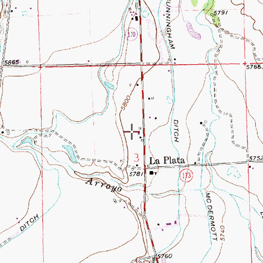Topographic Map of San Juan County Fire District 4 La Plata Station 1, NM