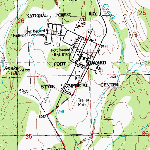 Topographic Map of Fort Bayard Volunteer Fire Department, NM