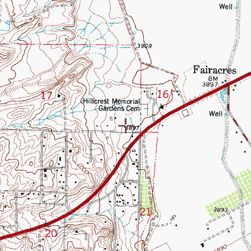 Topographic Map of Fairacres - Picacho Volunteer Fire Department, NM