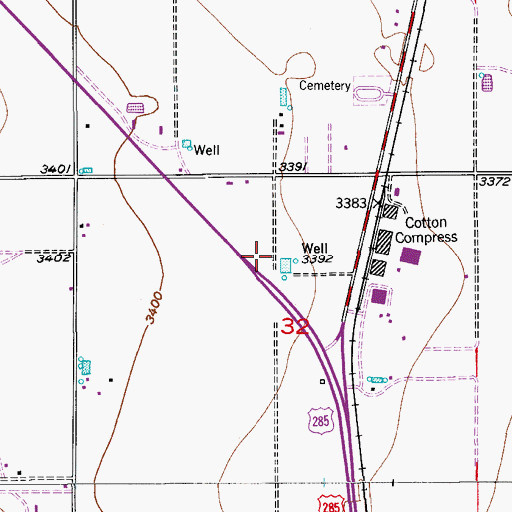 Topographic Map of Cottonwood Volunteer Fire Department Station 1, NM