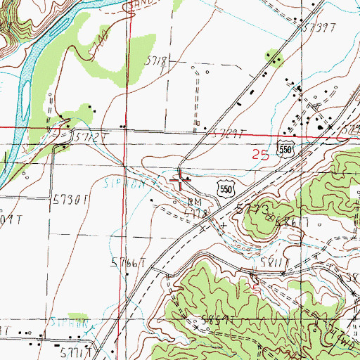 Topographic Map of San Juan County Fire District 7 Center Point, NM