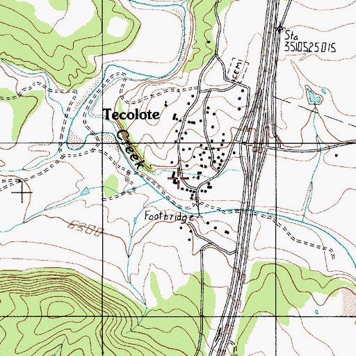 Topographic Map of San Miguel County Fire District Tecolote Fire Department, NM