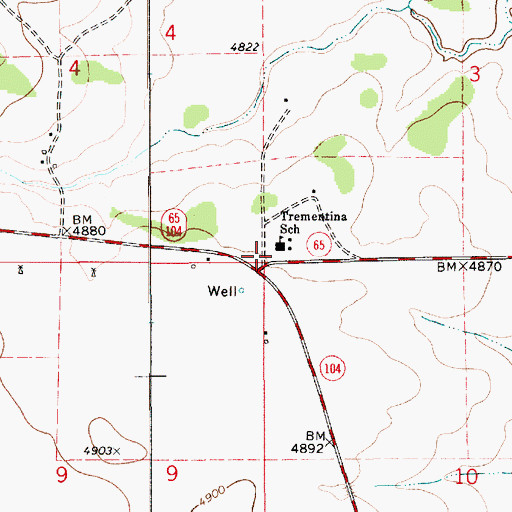 Topographic Map of San Miguel County Fire District Trementina Fire Department, NM