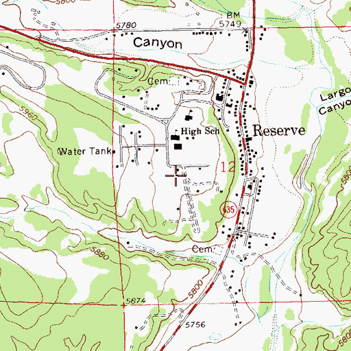 Topographic Map of Reserve Volunteer Fire Department, NM