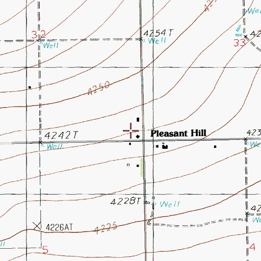 Topographic Map of Pleasant Hill Volunteer Fire Department, NM