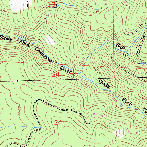 Topographic Map of Salt Rock Creek, CA